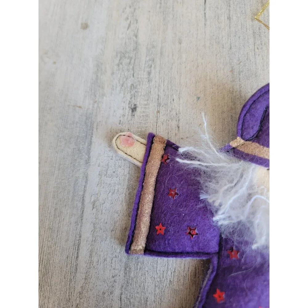 Unique‎ vintage fell purple wizard magic ornament Xmas